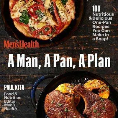 A Man, a Pan, a Plan by Paul Kita book cover with two images including meat and a bowl of mixed meat and veggies