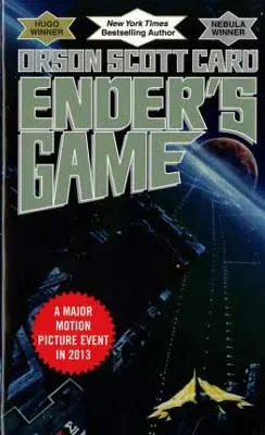 Ender’s Game by Orson Scott Card book cover with spaceship in space