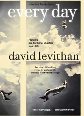 Every Day By David Levithan book cover with person falling through clouds