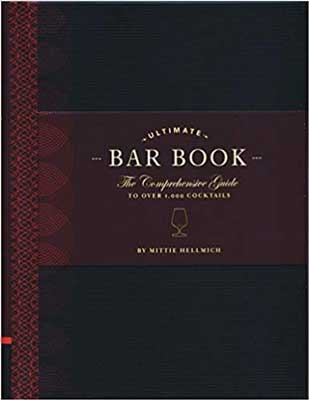 The Ultimate Bar Book by Mittie Hellmich red and black book cover with icon of a cocktail