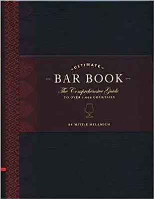 The Ultimate Bar Book by Mittie Hellmich red and black book cover with icon of a cocktail