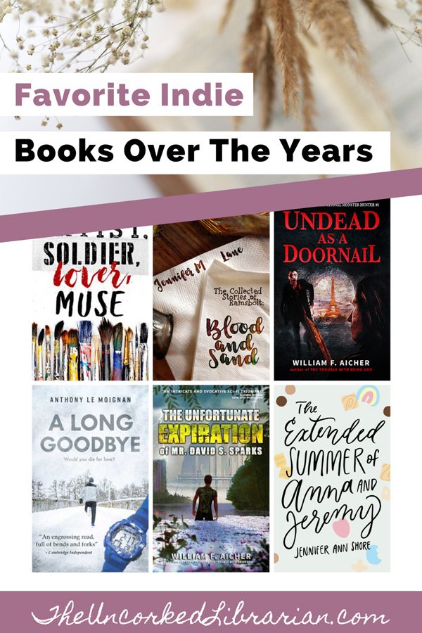 Best Indie Books Across The Years Pinterest Pin Cover with 6 indie books