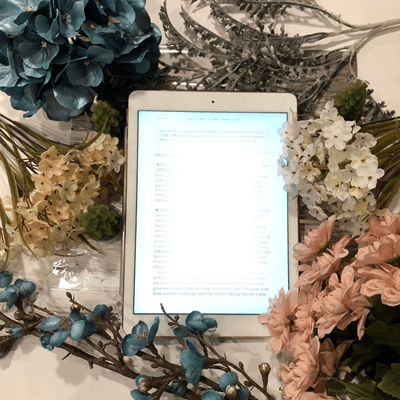 Photoshop Tutorial For Book Bloggers eReader with flowers