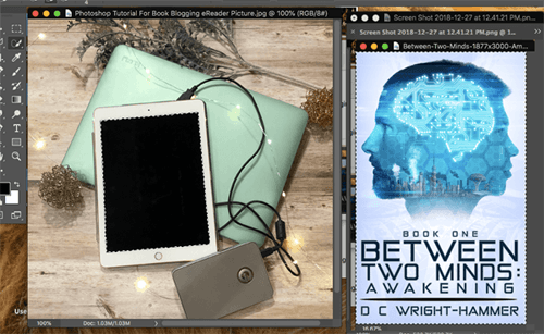 Photoshop tutorial for book blogging selected images side by side