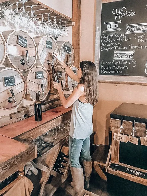 Taps From Corkscrew Winery in Ocala, Florida