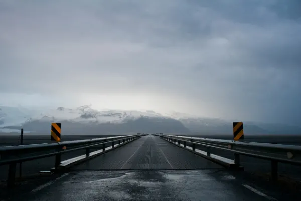 Single Lane Bridge Driving In Iceland