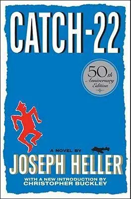 Best Books About WW2 Catch 22 by Joseph Heller blue book cover with red soldier