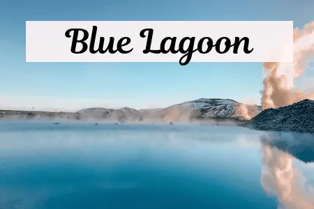 Outside of the Blue Lagoon In Iceland with blue water