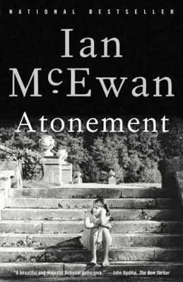 Books About WW2 Atonement Ian McEwan black and white cover with girl sitting on steps