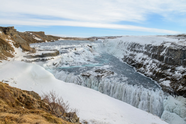 Gullfoss Iceland large waterfall
