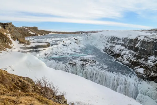 Gullfoss Iceland large waterfall