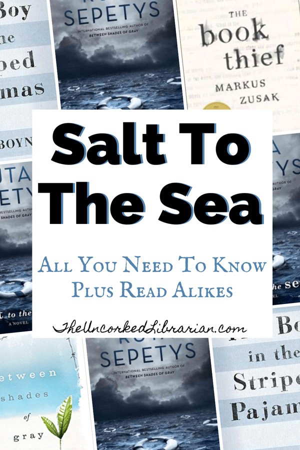 Salt To The Sea Book Review, Summary, and Characters Pinterest pin with book covers
