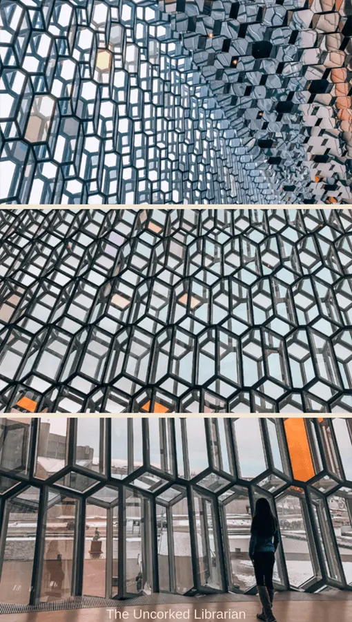 One Day In Reykjavik Harpa Concert Hall prisms in collage