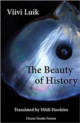 The Beauty of History by Viivi Luik book cover with white object filled with light rainbow