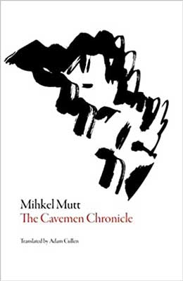 The Caveman Chronicle by Mihkel Mutt book cover with inked black sketch on white background
