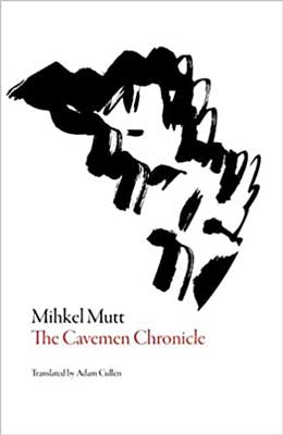 The Caveman Chronicle by Mihkel Mutt book cover with inked black sketch on white background