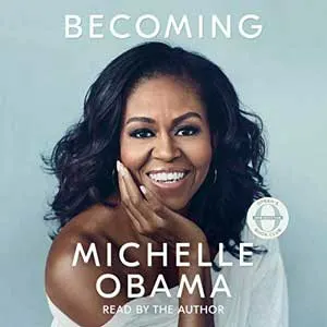Becoming by Michelle Obama Audiobook with portrait of Michelle Obama