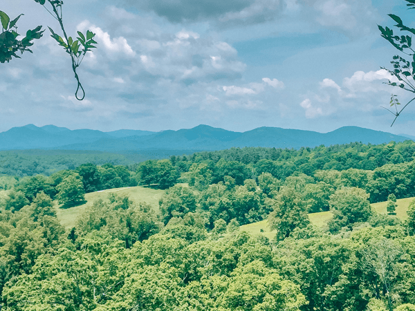 Moving to Asheville, North Carolina Blue Ridge Mountains with green grass