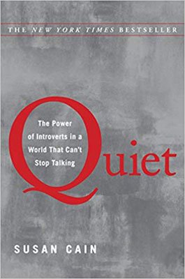 Quiet by Susan Cain book cover with gray background and read Quiet