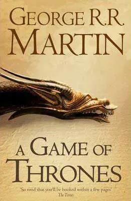 A Game of Thrones by George R.R. Martin, beige book cover with dragon head