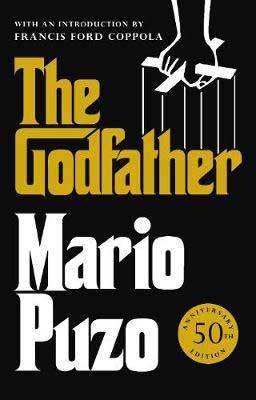 Classic Best Beach Reads Of All Time, The Godfather by Mario Puzo book cover with hand holding puppet strings 