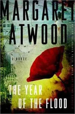The Year of the Flood by Margaret Atwood book cover with obscured buildings 