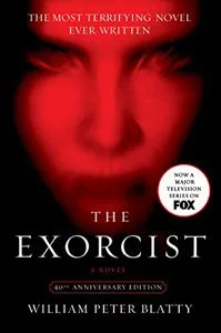 Best Horror Books Ever The Exorcist by William Peter Blatty book cover with red glowing face of a woman