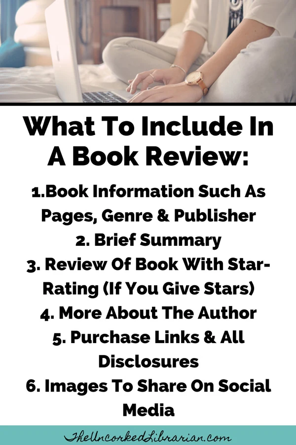 Book Blogging 101 How To Write A Book Review Pinterest Pin with book information, summary, review, more about the author, purchase links, social media sharing images
