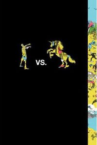 YA Spooky Books For Adults Zombies vs Unicorns black book cover with zombie and unicorn