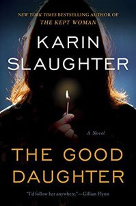 Spooky Books For Adults The Good Daughter By Karen Slaughter book cover with shadow of woman holding a candle