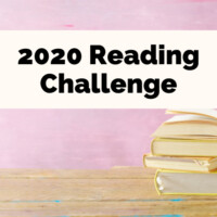 2020 Reading Challenge with pile of books