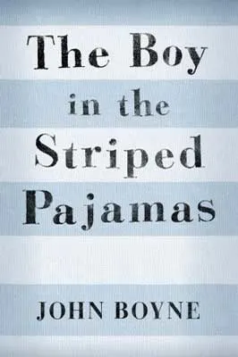 The Boy in the Striped Pajamas by John Boyne book cover with light and darker blue stripes