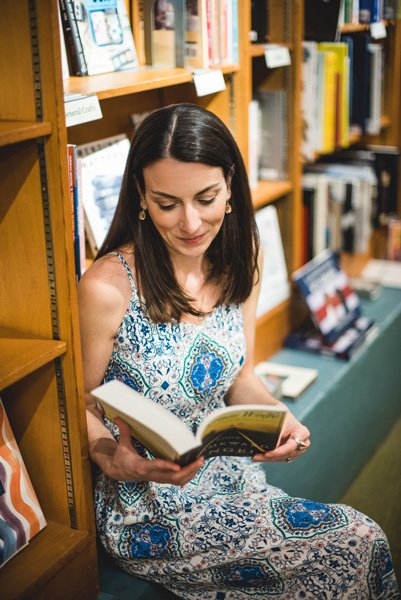 Christine reading at Malaprop's Bookstore
