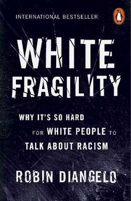 White Fragility by Robin Diangelo black book cover with no images