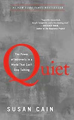 Quiet by Susan Cain book cover with red title on gray background