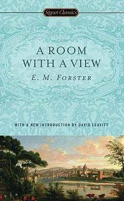 Classic Books About Italy, A Room With A View by E.M. Forster blue book cover with Florence and Arno