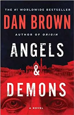 Angels And Demons by Dan Brown red and black book cover with the Vatican