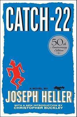 Catch 22 by Joseph Heller blue book cover with red soldier