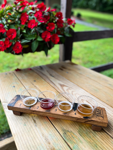 Cider flight at Jeter Mountain Farm