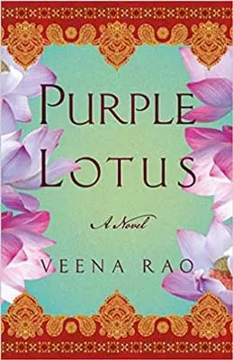 Purple Lotus by Veena Rao book cover with purple lotus flowers