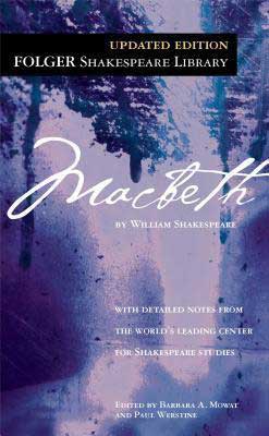 Macbeth by William Shakespeare book cover with purple background