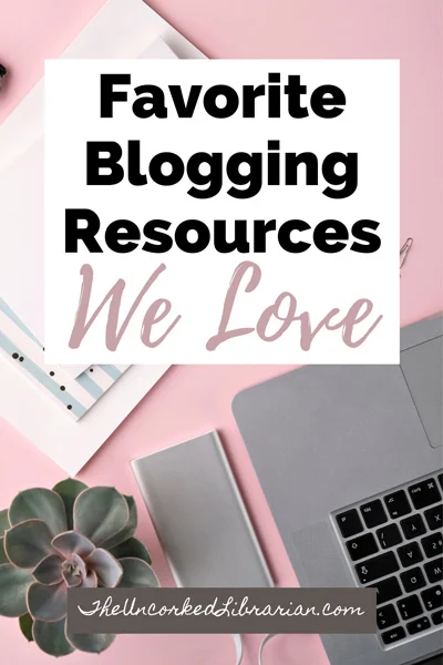 Blogging Resources We Love Pinterest Pin with laptop and green plant