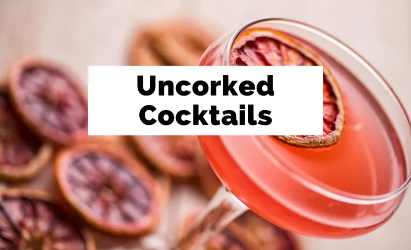 Uncorked Cocktails with pink drink and lemons