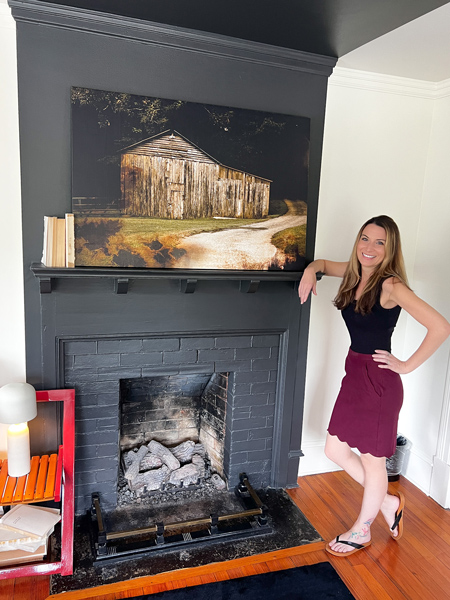 Christine with Blind Tiger Fireplace
