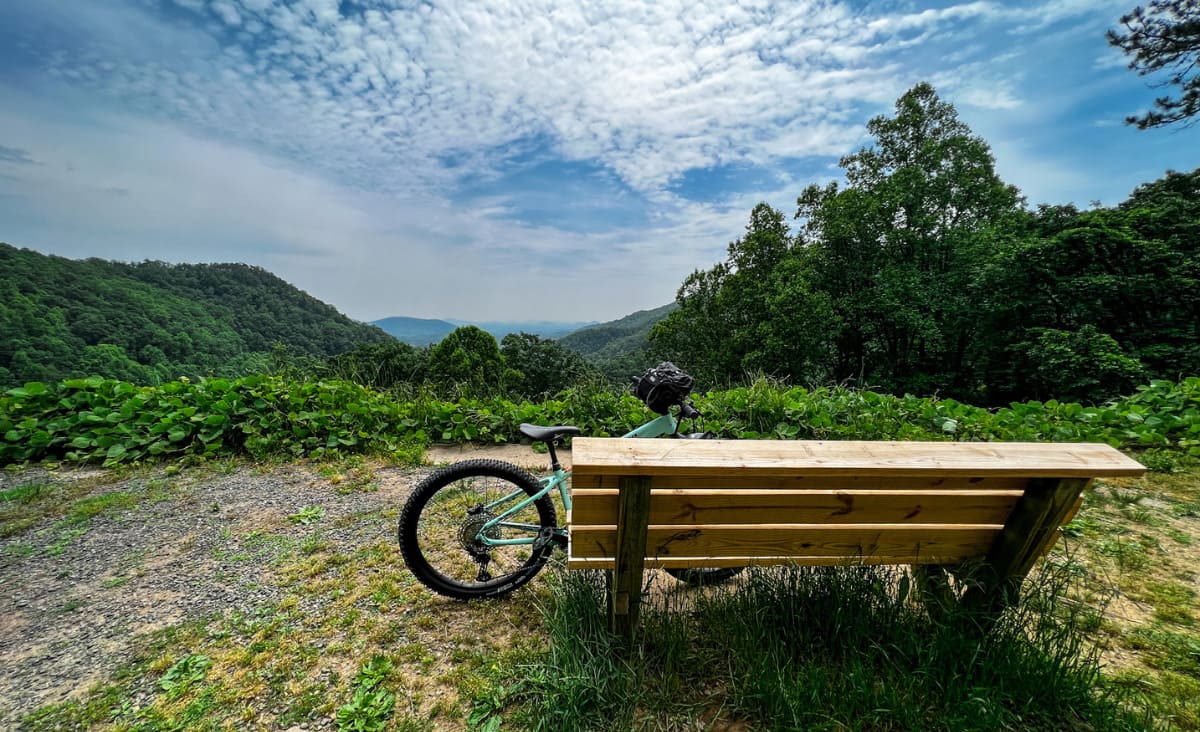 bike with mountain views