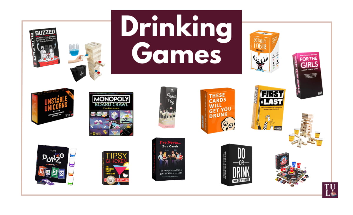 Drinking board games collage