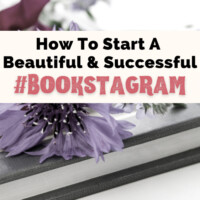 How To Start A Bookstagram Instagram For Books with purple flowers on top of silver book