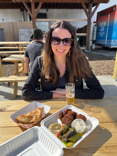 Christine at Diatribe Brewing with Tahini Jar platter