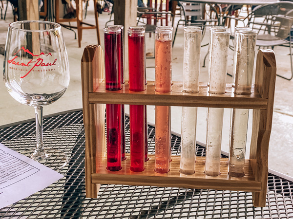 Saint Paul Mountain Vineyards tubular tasting