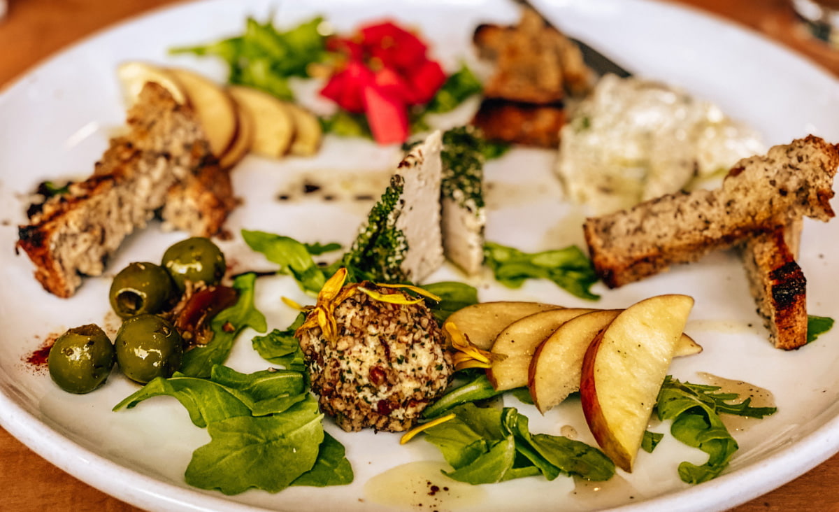 Vegan cheese plate at Plant